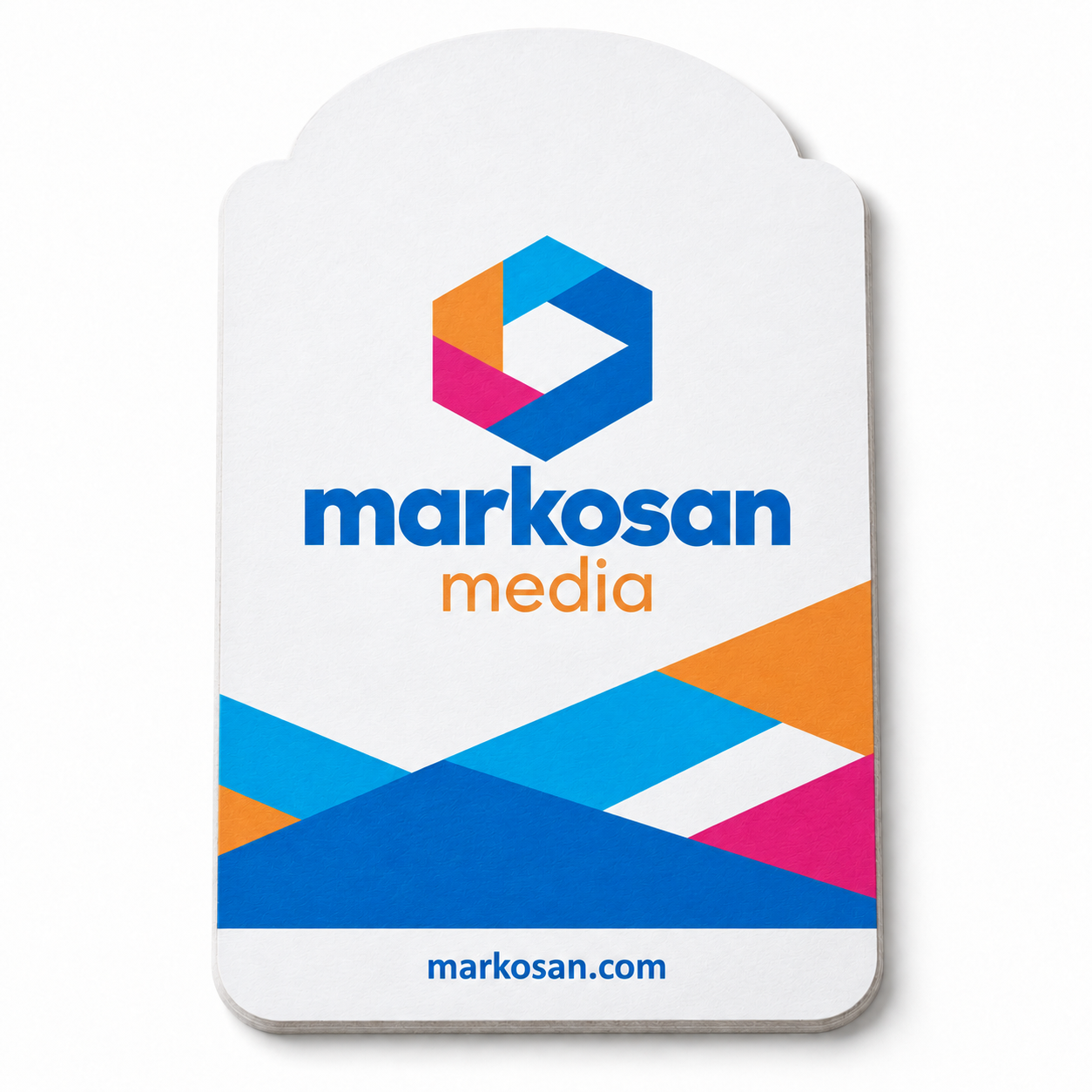 Markosan logolu, özel kesimli kart örneği