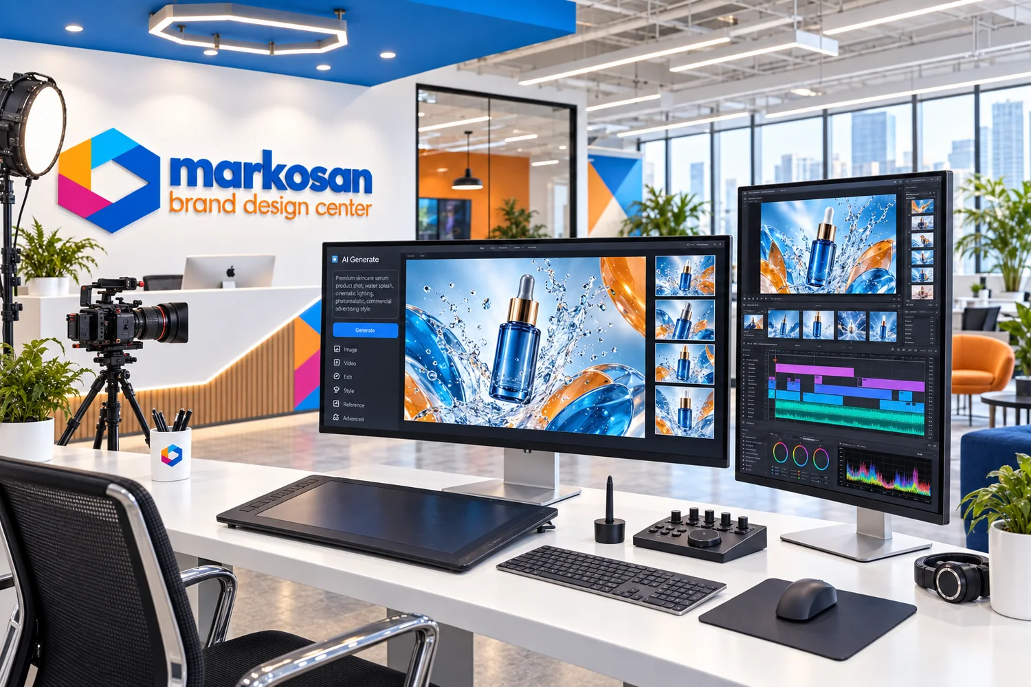 Markosan stüdyosunda yapay zekâ destekli ürün görseli ve reklam videosu çalışmaları