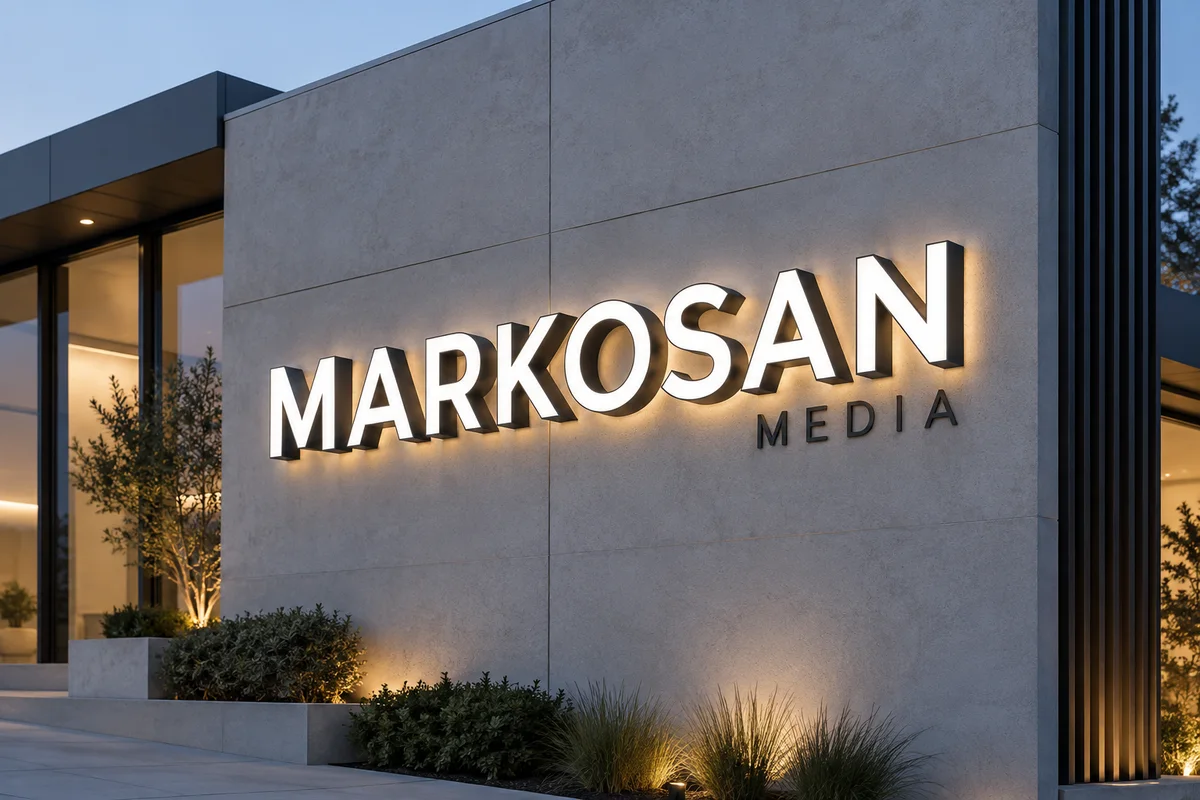 Önden ve arkadan ışıklı Markosan kutu harf tabela örneği